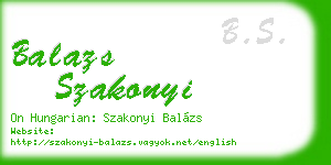 balazs szakonyi business card
